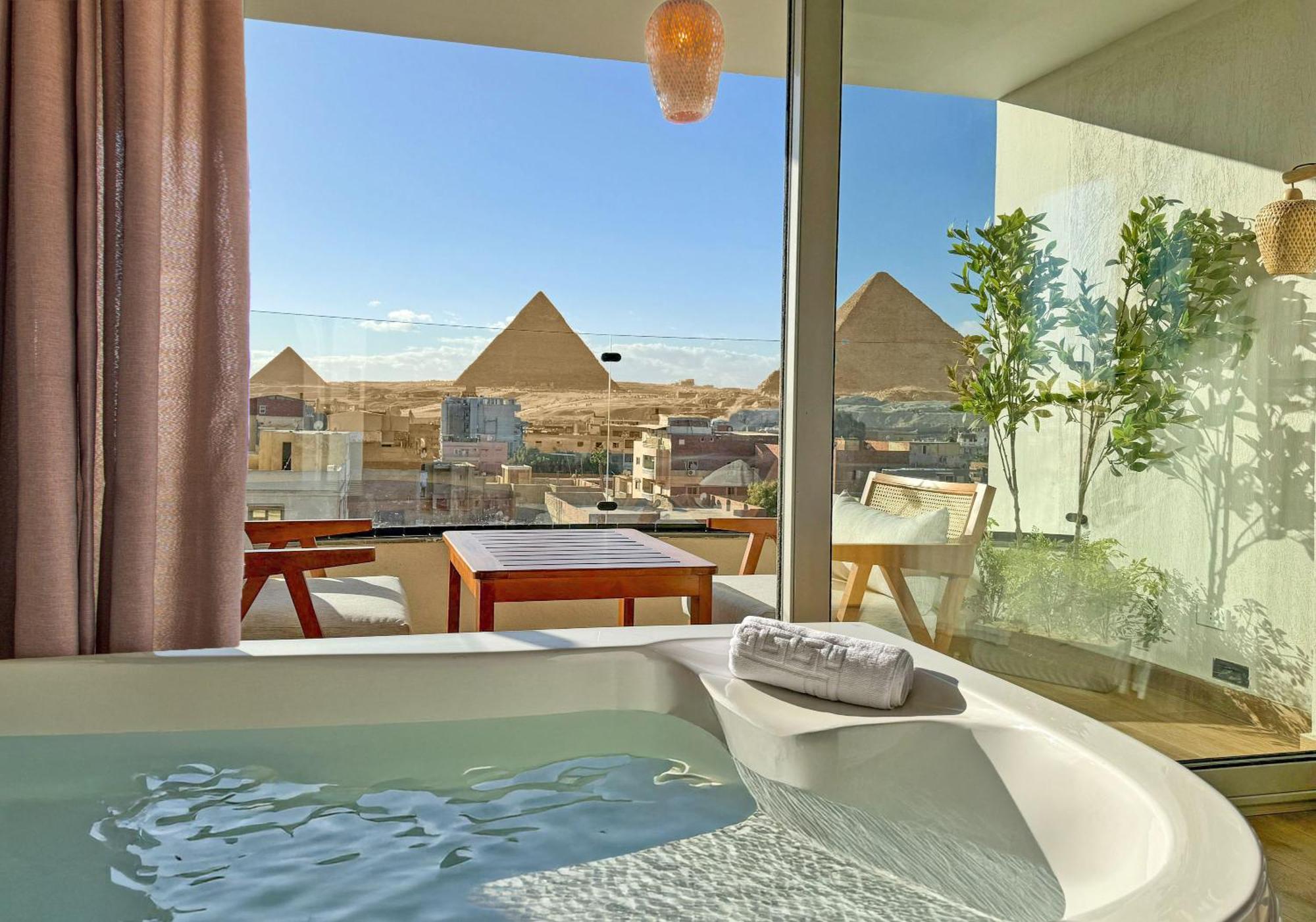 Galaxy Pyramids View Inn Kafrat al Jabal Exterior foto